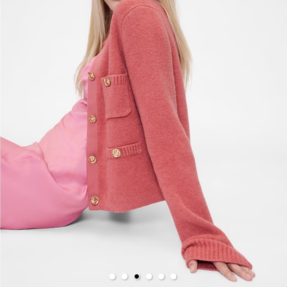 GAP Chic Coral Cardigan with Gold Buttons (size small)